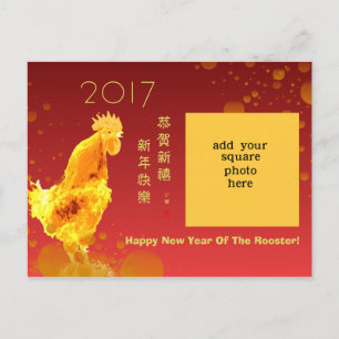 2017 Chinese New Year Custom Photo Greeting Holiday Postcard