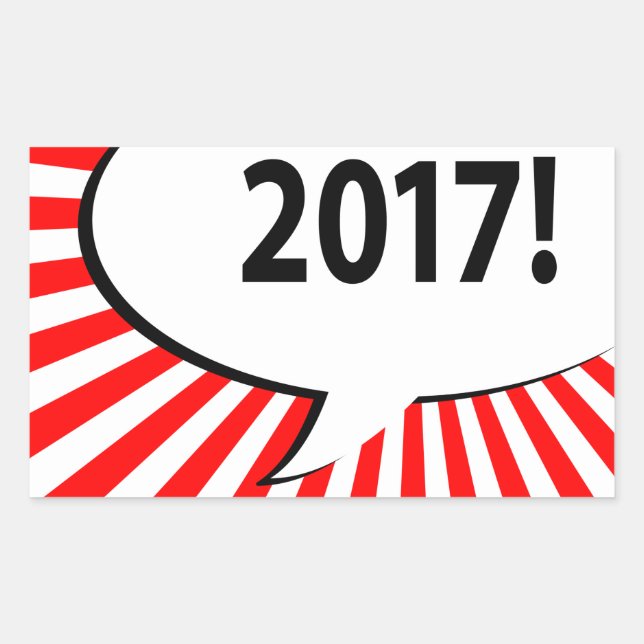 2017 comic bubble rectangular sticker (Front)