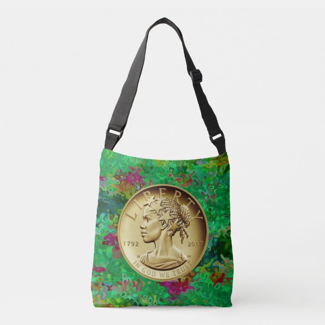 2017 GOLD LADY LIBERTY COIN CROSSBODY BAG (Front)