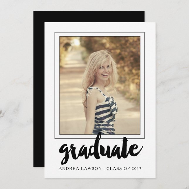 2017 Graduate Simple Photo Graduation Party Invite (Front/Back)