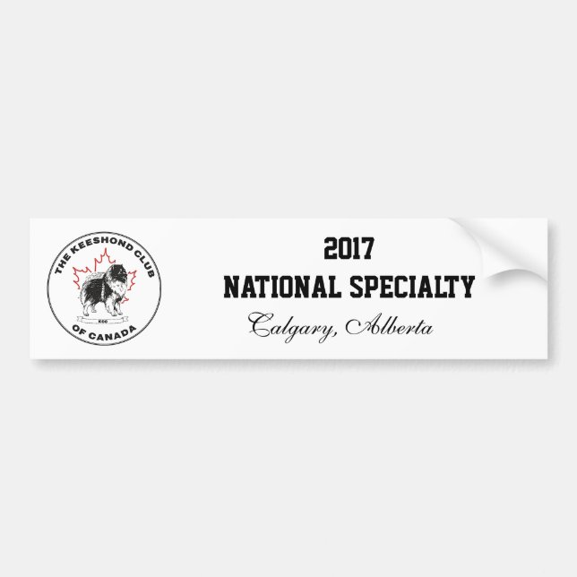 2017 KCC National Speciality Bumper Sticker (Front)