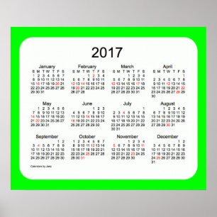 2017 Lime Wall Calendar by Janz Print