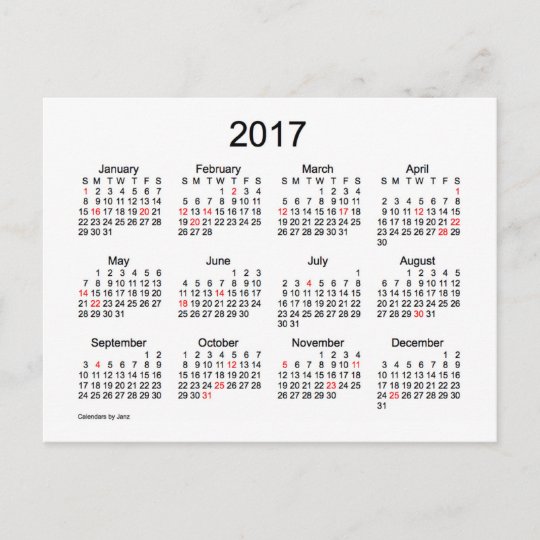 17 Mini Calendar By Janz With Holidays Postcard Zazzle Co Uk 17 Mini Calendar By Janz With Holidays Postcard Zazzle Co Uk