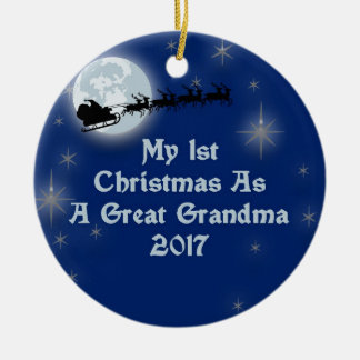2017 My 1st Christmas As A Great Grandma Ceramic Tree Decoration