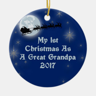 2017 My 1st Christmas As A Great Grandpa Ceramic Tree Decoration