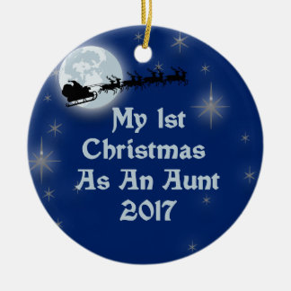 2017 My 1st Christmas As An Aunt Ceramic Tree Decoration