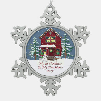 2017 New Home My 1st Christmas Snowflake Pewter Christmas Ornament