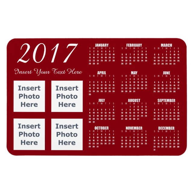 2017 Photo Calendar Magnet Template (Horizontal)