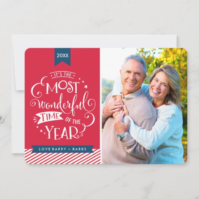 2017 PHOTO HOLIDAY most wonderful time of the year Card (Front)