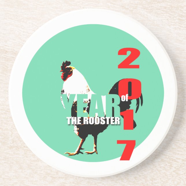 2017 Rooster Year in Green Circle R coaster (Front)