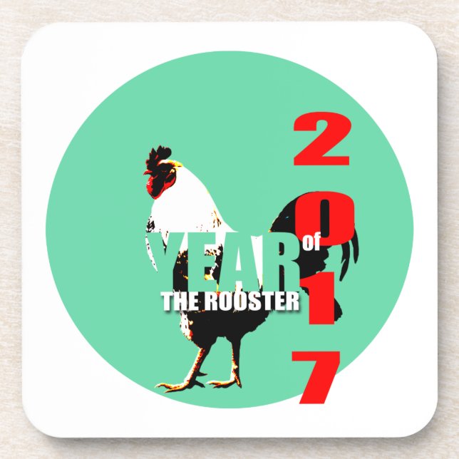 2017 Rooster Year in Green Circle S coaster (Front)