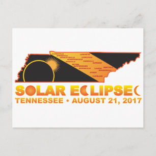 2017 Solar Eclipse Across Tennessee Cities Map Ill Postcard