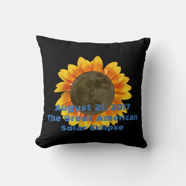 2017 Solar Eclipse, Sunflower Edition Cushion (Front)