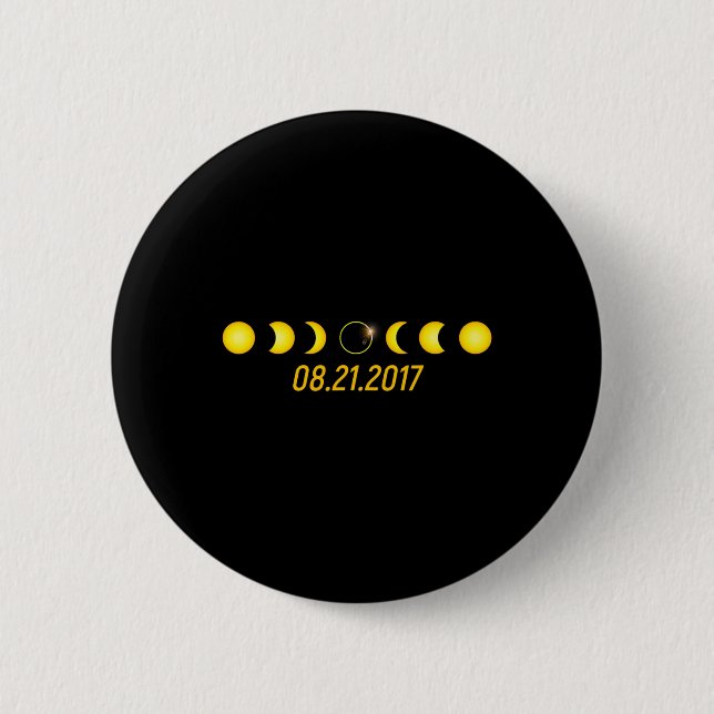 2017 Total Solar Eclipse  6 Cm Round Badge (Front)