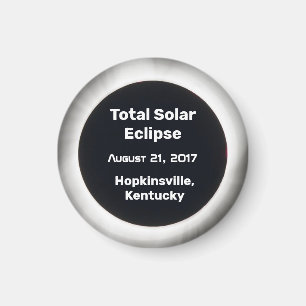 2017 Total Solar Eclipse BW by Location Magnet