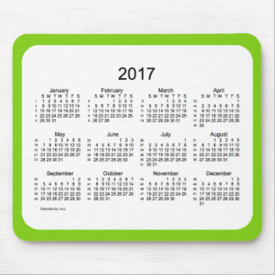 2017 Yellow Green 52 Weeks Calendar by Janz Mouse Mat
