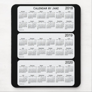 2018-2020 Black Calendar by Janz Mouse Mat