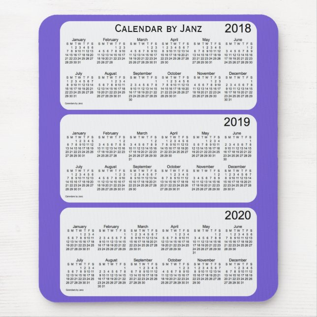 2018-2020 Slate Blue Calendar by Janz Mouse Mat (Front)
