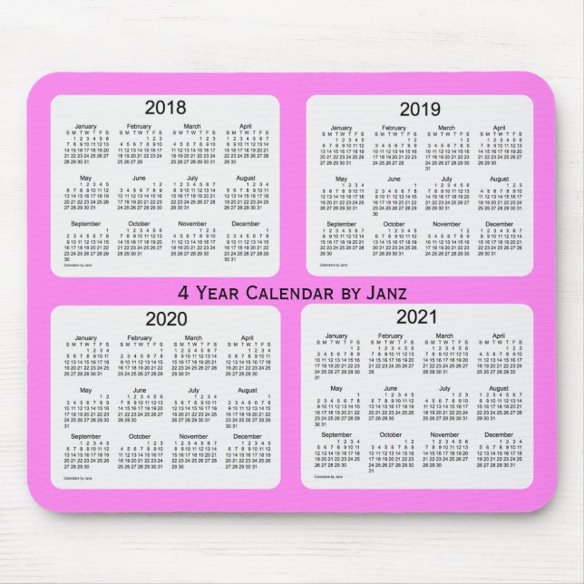 2018-2021 Violet 4 Year Calendar by Janz Mouse Mat (Front)