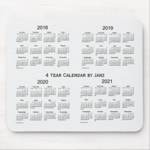 2018-2021 White Smoke 4 Year Calendar by Janz Mouse Mat