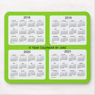 2018-2021 Yellow Green 4 Year Calendar by Janz Mouse Mat
