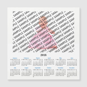 2018 Annual Photo Custom Calendar Magnet Card
