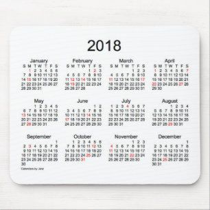 2018 Black and White Holiday Calendar by Janz Mouse Mat