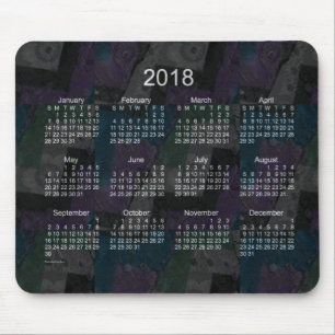 2018 Black Patchwork Calendar by Janz Mouse Mat