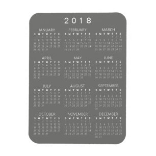 2018 Calendar Magnet - Medium Grey