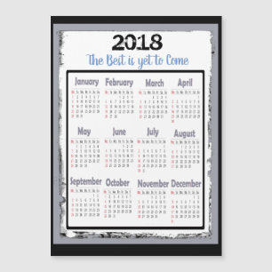 2018 Calendar Magnetic Card for your Refrigerator