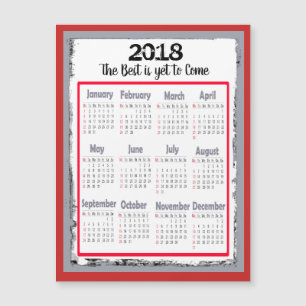 2018 Calendar Magnetic Card for your Refrigerator
