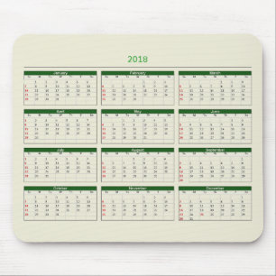 2018 Calendar Mouse Mat