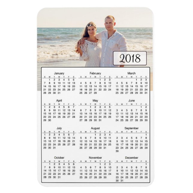 2018 Calendar Personalised Couple Photo Magnet (Vertical)