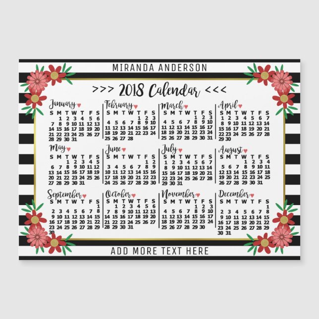 2018 Calendar (See Description for New Version)  (Front)