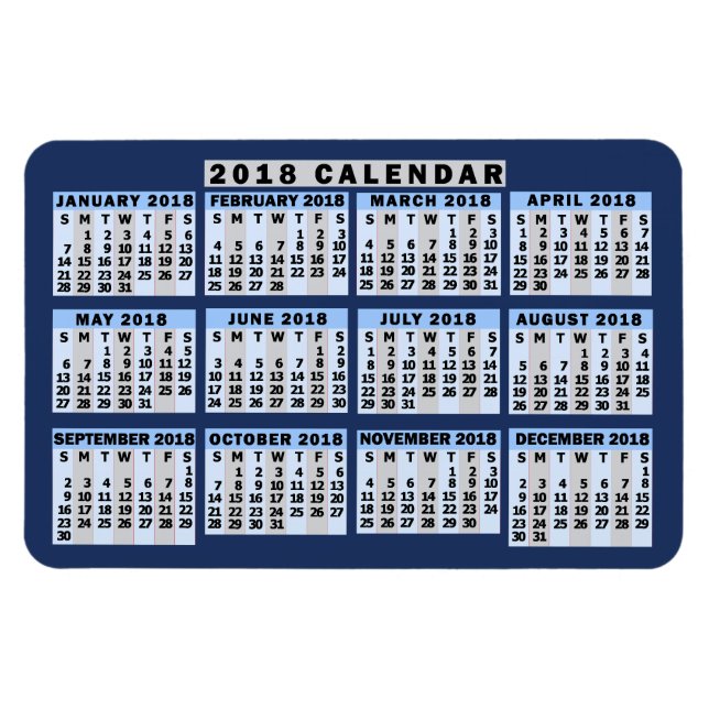 2018 Calendar (See Description for New Version)  Magnet (Horizontal)