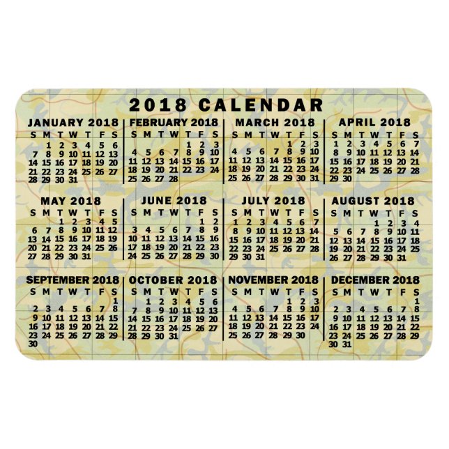 2018 Calendar (See Description for New Version)  Magnet (Horizontal)