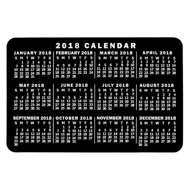 2018 Calendar (See Description for New Version)  Magnet (Horizontal)