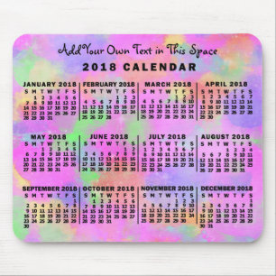 2018 Calendar (See Description for New Version)  Mouse Mat