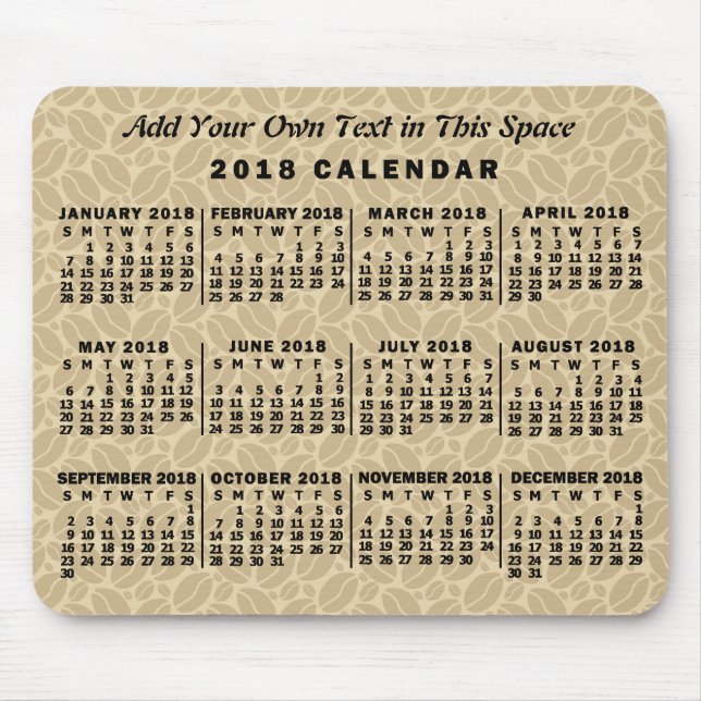 2018 Calendar (See Description for New Version)  Mouse Mat (Front)