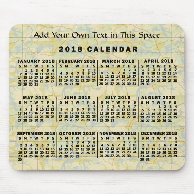 2018 Calendar (See Description for New Version)  Mouse Mat (Front)