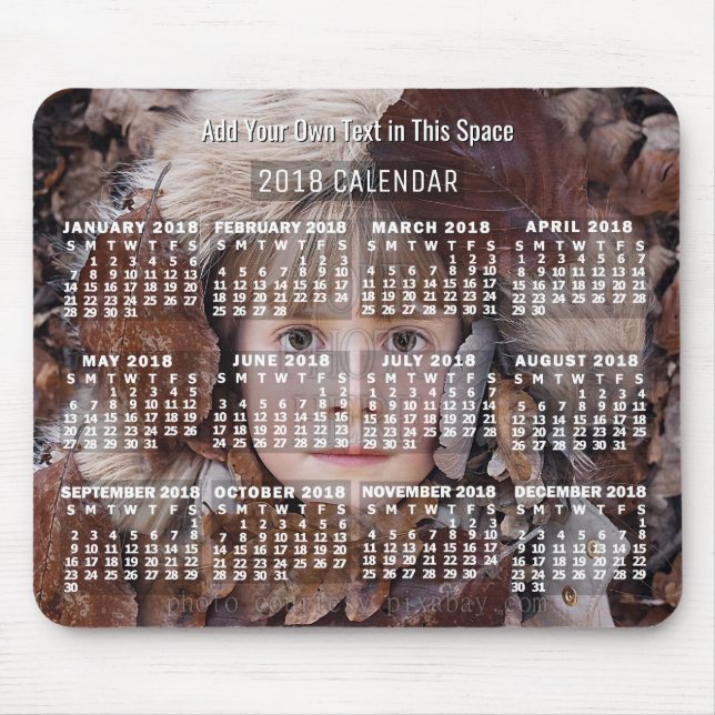 2018 Calendar (See Description for New Version)  Mouse Mat (Front)