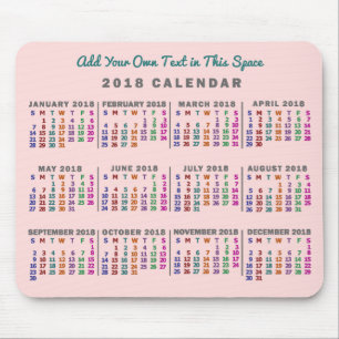 2018 Calendar (See Description for New Version)  Mouse Mat