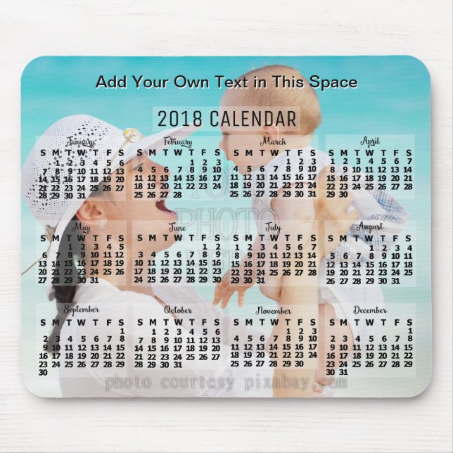 2018 Calendar (See Description for New Version)  Mouse Mat (Front)