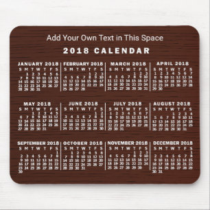 2018 Calendar (See Description for New Version)  Mouse Mat