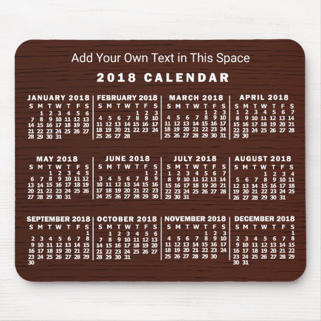 2018 Calendar (See Description for New Version)  Mouse Mat (Front)