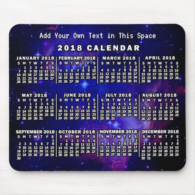 2018 Calendar (See Description for New Version)  Mouse Mat (Front)