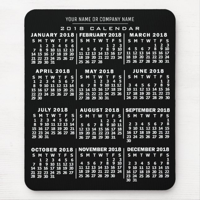 2018 Calendar (See Description for New Version)  Mouse Mat (Front)