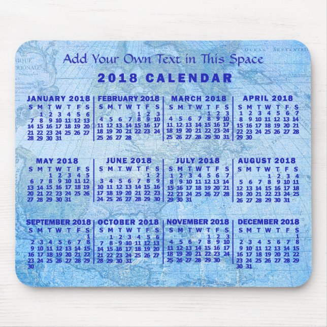 2018 Calendar (See Description for New Version)  Mouse Mat (Front)