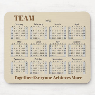 2018 Calendar TEAM Mouse Mat