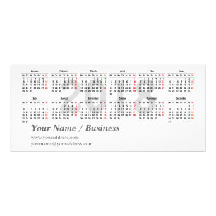 2018 calendar template Rack Card